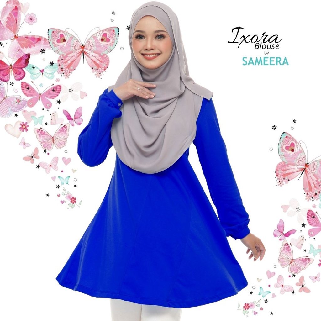 เสื้อเชิ้ต Muslimah IXORA Royal Blue