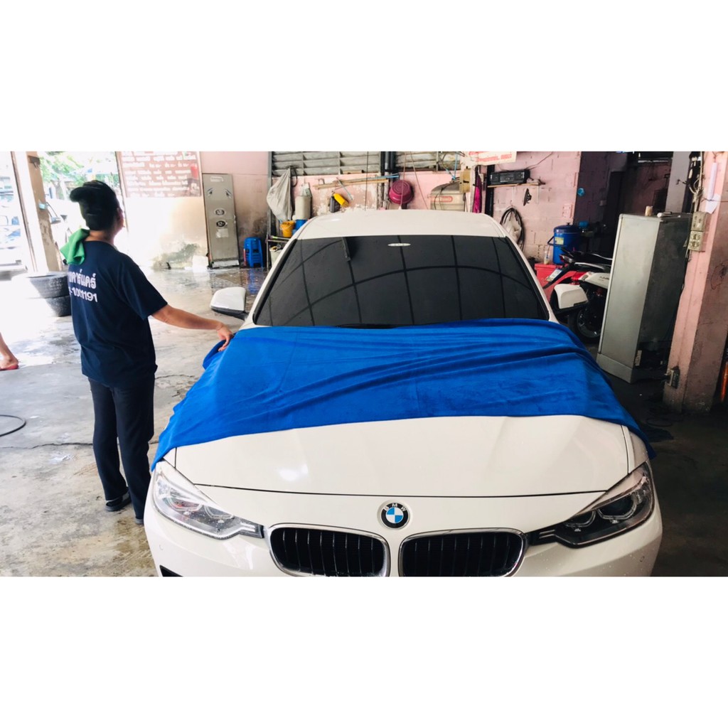 ผ้าเช็ดรถ ขนาด ผ้าไมโครไฟเบอร์ 180x60ซม ผ้าซับน้ำ420g ซับน้ำได้เยอะ รถแห้งไว - รูปที่ 4