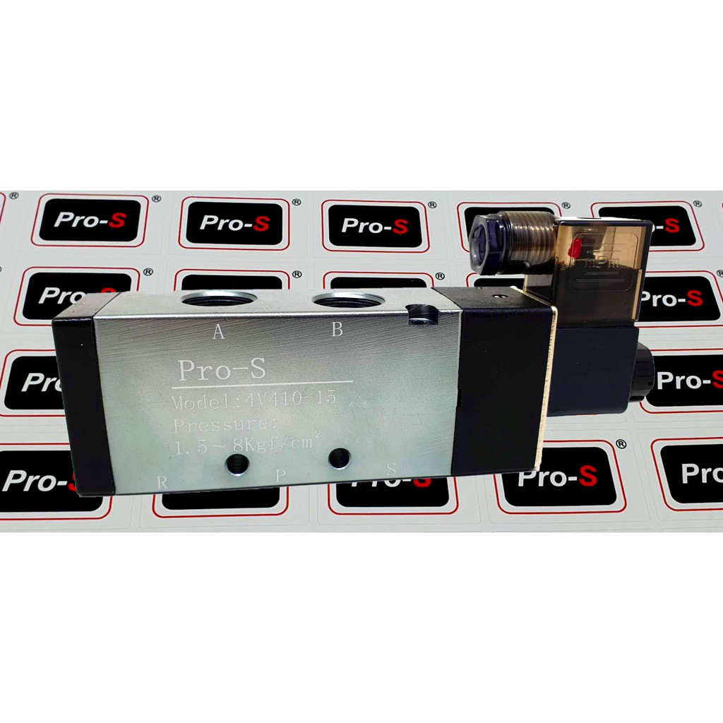 Pro-S 4V210-08 1/4" 5/ 2 Way Pneumatic Solenoid Air Valve แรงดันไฟฟ้า: AC230V, AC110V, AC24V, DC12V