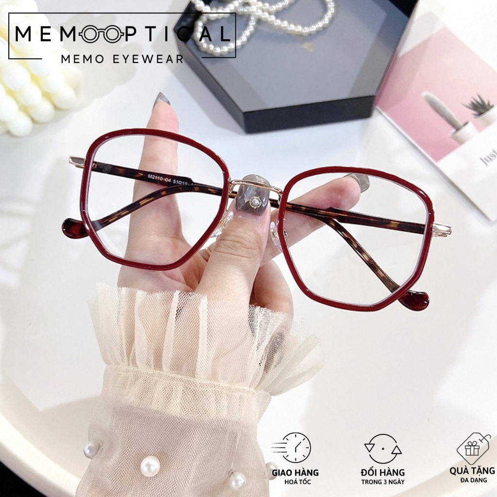 MEMO OPTICAL M2210 กรอบแว่นตาแฟชั่นทรงสี่เหลี่ยมดีไซน์ล่าสุดสําหรับผู้ชายและผู้หญิง