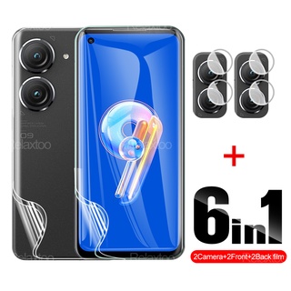 6in1 ฟิล์มไฮโดรเจล กันรอยหน้าจอ ด้านหลัง สําหรับกล้อง Asus Zenfone 9 5G Zenfone8 8 Flip AI2202-1A006EU