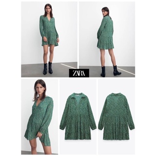 zara เดรสแขนยาวผู้หญิง