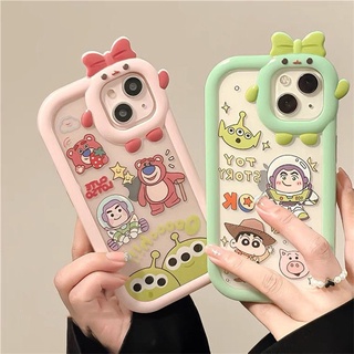 ☆เคสโทรศัพท์มือถือคู่รัก ลายการ์ตูนหมีสตรอเบอร์รี่น่ารัก สําหรับ Iphone Apple 13 XR 11 78p 12 xs