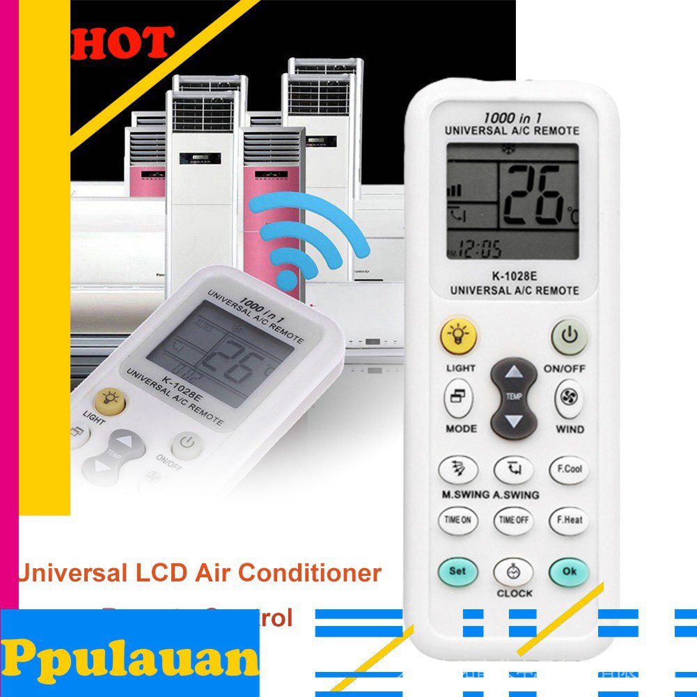 <Ready Stock>K-1028E ภาษาอังกฤษ Universal LCD รีโมทคอนโทรลเครื่องปรับอากาศ A/C Controller