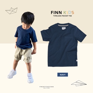 TWENTYSECOND เสื้อยืดเด็กแขนสั้น รุ่น FINN KIDS POCKET TEE - สีกรม / Navy