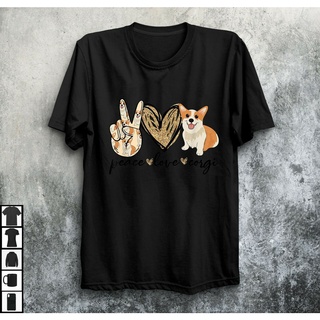 เสื้อยืด พิมพ์ลาย Peace Love Corgi เหมาะกับของขวัญวันแม่ แฟชั่นสําหรับแม่ และเด็ก