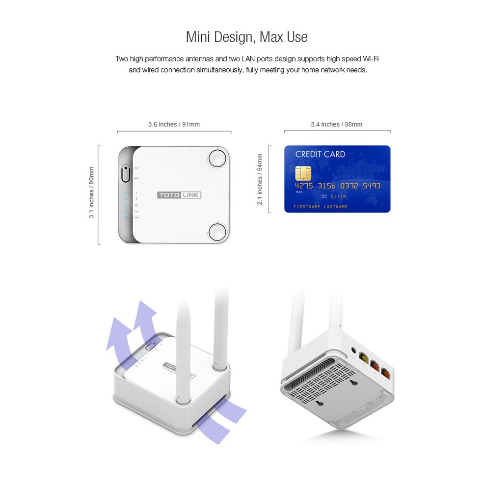 TOTOLINK (A3) AC1200 Mi-Ni Dual-band Wi-Fi Router - oe3hbmzi1k - ThaiPick