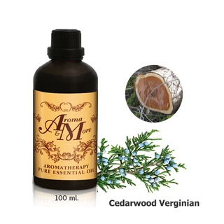 Aroma&amp;More Cedarwood Virginian Essential oil 100%, น้ำมันหอมระเหยซีดาร์วูด เวอร์จิเนียน USA 100ML