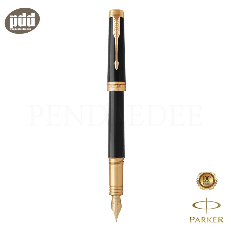 PARKER ปากกาป๊ากเกอร์ หมึกซึม พรีเมียร์ แบล็ค แล็ค จีที สีดำคลิปทอง - PARKER Fountain Pen Premier Bl
