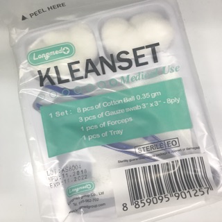 Kleanset คลีนเซต เซตทำแผล ราคา 150 บาท/กล่อง