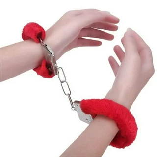 กุญแจมือ แฟนซี กุญแจมือของเล่น พร๊อพ ทอย จับกุม จับมือ ล็อคมือ Fuzzy Love Handcuffs Police Toy Shackle Hand Lock