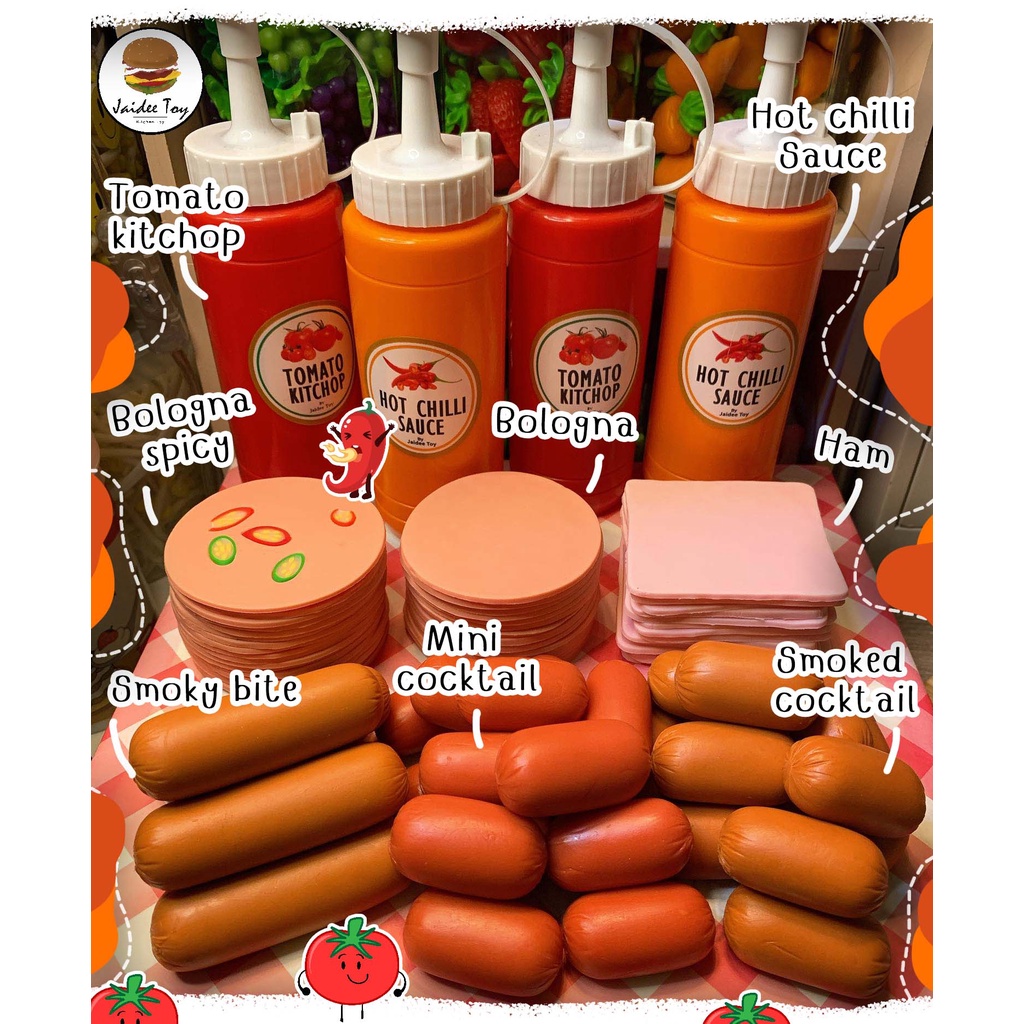 ชุดของเล่น mixed sausage/bologna and sauce ใจดีทอย ของเล่นเสริมสร้างพัฒนาการ  เสริมสร้างความรู้  Jaidee toy ของเล่นเด็ก