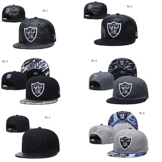 Nfl Oakland Raiders Snapback หมวกฮิปฮอปสีดําสําหรับผู้ชายผู้หญิง