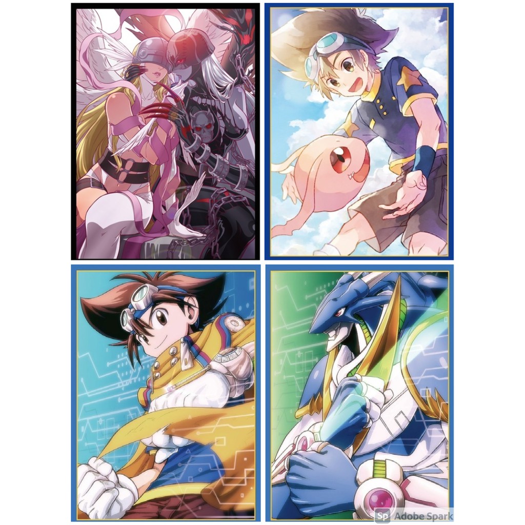 Doujin Sleeve Digimon Adventure : Yagami Taichi &amp; Koromon, Ulforce V-dramon, Angewomon &amp;  LadyDevimon : EATOS - ซองการ์ด
