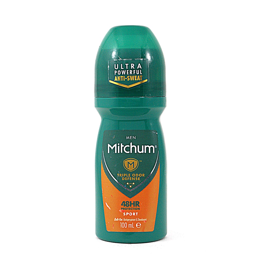 Mitchum มิทชั่ม โรลออนระงับกลิ่นกายผู้ชาย แบบลูกกลิ้ง กลิ่นสปอร์ต ขนาดใหญ่สุดคุ้ม 100 ML.สำหรับออกกำลังกาย (MITCHUM SPO