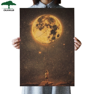 Dlkklb สติ๊กเกอร์โปสเตอร์ Dream Art Decor สไตล์วินเทจ 50.5x35ซม.สําหรับติดตกแต่งผนังบาร์คาเฟ่