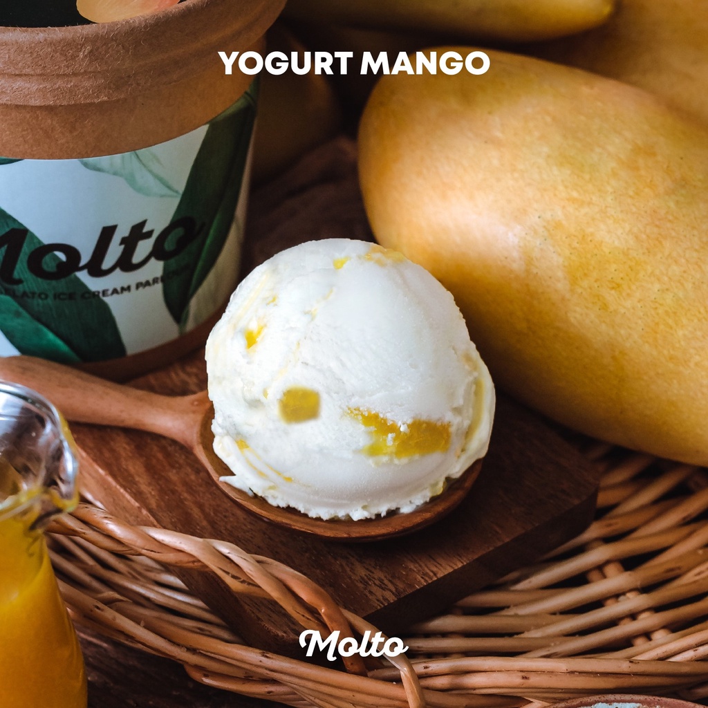Yogurt Mango (ไอศกรีม รสมะม่วงโยเกิร์ต 1 ถ้วย 16 oz.) - Molto premium Gelato