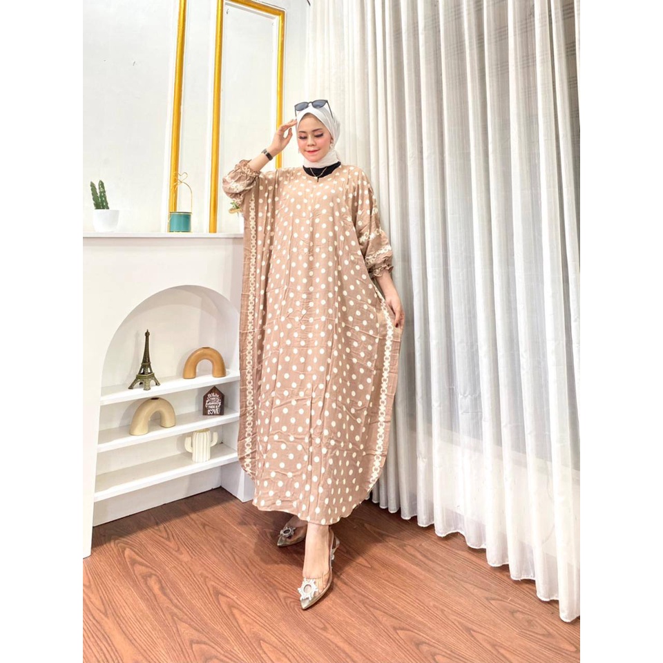 BILION KAFTAN PUSPITA DRESS SUPER JUMBO LD 150 เครื่องขยายเสียง BATIK BUSUI FRONT ZIPPER GAMIS RAYON