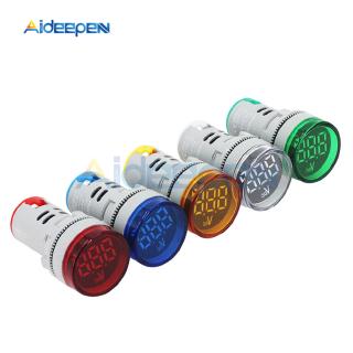 โวลต์มิเตอร์ดิจิทัล LED AC AD16-22DSV AC60-500V 22 มม. สีฟ้า ส้ม แดง เขียว