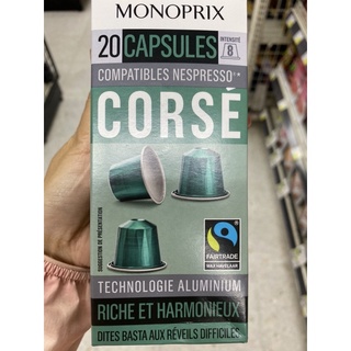 กาแฟแท้คั่วบด ชนิดแคปซูล ตรา โมโนพรีซ์ 100 g. Monoprix Capsules Compatibles Corse แคปซูล คอมแพตทิเบิ้ล คอรส์