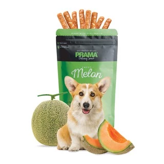 [12 ซอง] PRAMA Delicacy Snack พราม่า เดลิคาซี่ สแน็ค รสผลไม้ ขนมสำหรับสุนัข ขนาด 60 กรัม