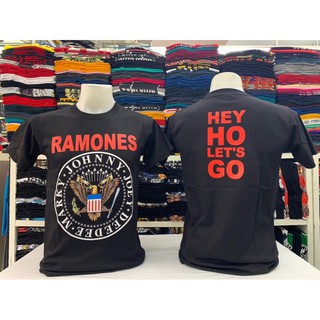 เสื้อยืดผ้าฝ้ายพรีเมี่ยมเสื้อวงดนตรี Ramones เสื้อวินเทจ เท่ๆป้าใส่สบาย Cotton100