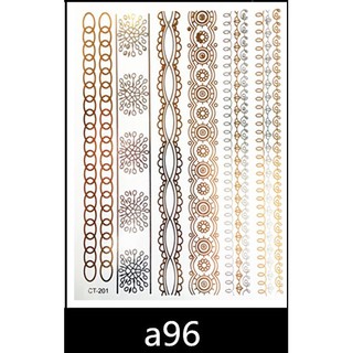 สติ๊กเกอร์ ลายสักโบฮีเมียนสีทอง Gold color Bohemian style Temporary tattoo Tattoo stickers