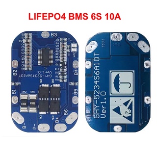 BMS 6S วงจรป้องกันแบตเตอรี่ บอร์ดโมดูลป้องกันแบตเตอรี่ลิเธียม 10A 19.2V-21.6V bms 4s 30a  LiFePO4