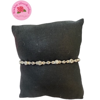 Marcasite Jewelry Bracelet-ONYXสร้อยข้อมือเงินแท้ประดับมาร์คาไซท์และมุก(mother of pearl)