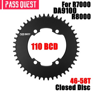 Pass QUEST R9100 จานหน้าจักรยาน ทรงกลม แคบ กว้าง 110BCD 58T 46T 48T 50T 52T 54T 56T สําหรับ R7000 R8000 DA9100