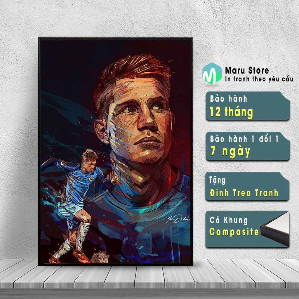 ภาพวาดนักฟุตบอล Kevin De Bruyne ตกแต่งห้องสําหรับเล่นเกม