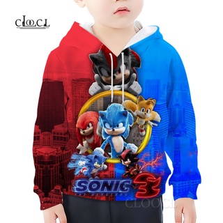 CLOOCL เสื้อกันหนาวลําลอง มีฮู้ด ลายเกม Sonic The Hedgehog ใส่สบาย แฟชั่น สําหรับเด็กผู้ชาย และเด็กผู้หญิง