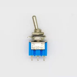 MTS 102 สวิตช์โยก 2 ทาง สีน้ำเงิน ทอง ขนาด: 6 มม.6A 125V สวิตซ์ปิดเปิด