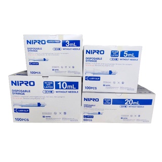 (ยกกล่อง)ไซริงค์ ไซริงค์ป้อนยาเด็ก Nipro Syringe ขนาด  3 ml, 5 ml, 10 ml และ 20 ml