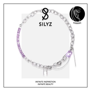 Silyzสร้อยคอเพทายสีม่วง purple zircon necklace Y-114