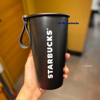 Starbucks Strap cup shape stainless steel bottle black 355ml ⁣