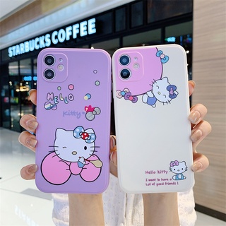 เคสโทรศัพท์ทรงสี่เหลี่ยม เคสแมว 7 7plus 8 8plus X XS XR XSmax  11pro max plus 12 promax #940