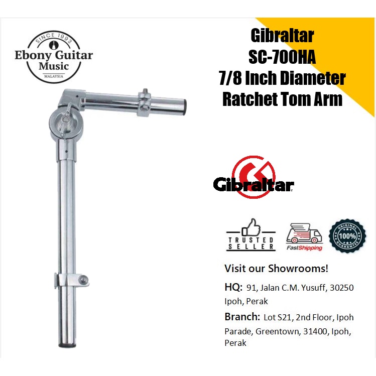 Gibraltar SC-700HA Bass Drum Single Tom Holder - 10 "ท่อติดตั้งพร้อม Geared Tilter SC700HA