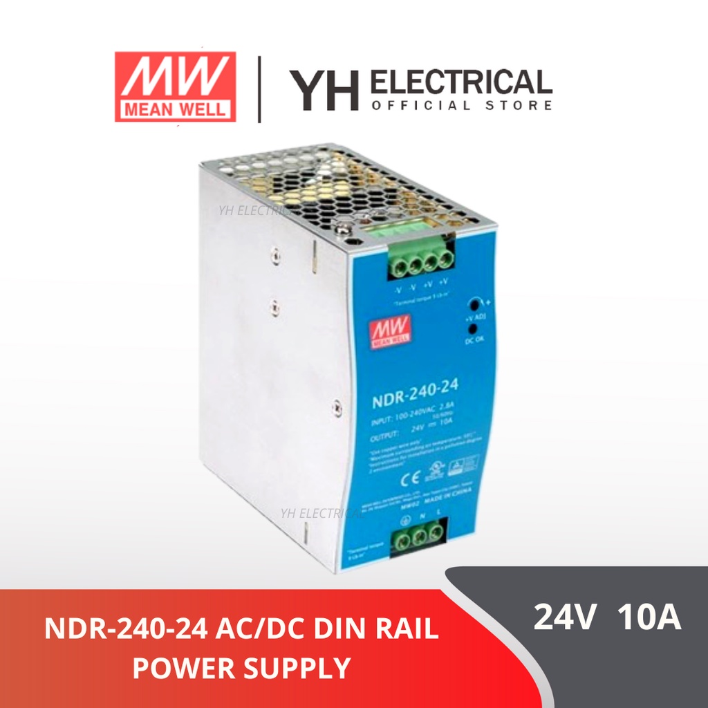 MEANWELL POWER SUPPLY 240W 24V 10A NDR-240-24