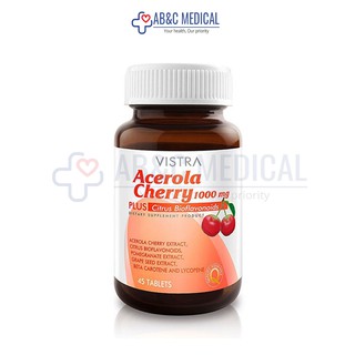 Vistra Acerola Cherry 1000mg 45 เม็ด วิสตร้า วิตามินซี  exp02/2025