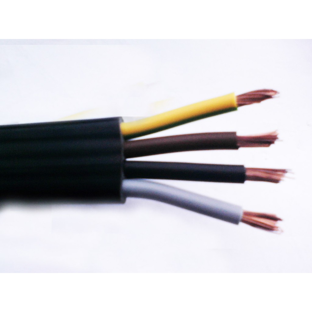 (ขายต่อเมตร)สายไฟดำ VCT 4ไส้ 4x16 ทองแดง2แกน ต่อเมตร