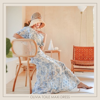 (ใส่โค้ด ICYICY9 ลด125.- ขั้นต่ำ 500.-) Olivia Toile Maxi Dress by CACHETZ (พร้อมส่ง)