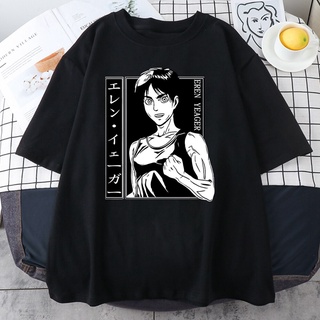 เสื้อยืดโอเวอร์ไซส์เสื้อยืด แบบนิ่ม พิมพ์ลายอนิเมะ Attack On Titan ระบายอากาศ สวมใส่สบายS-3XL