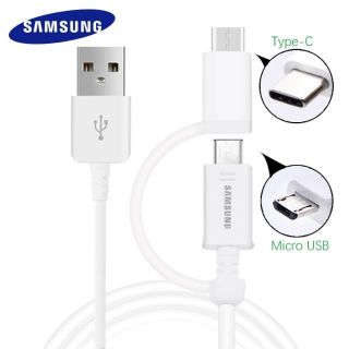 สายชาร์จ samsungแท้ 2 in1  หัวแบบ  micro usb และ Type C 2in1 รองรับชาร์จเร็ว ใช้ได้กับมือถือซัมซุงเกือบทุกรุ่น ของแท้