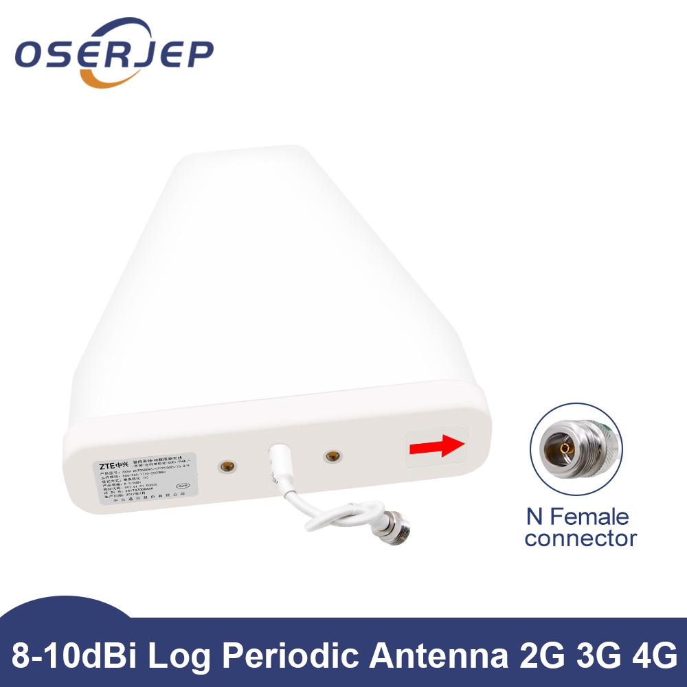 LTE Log Periodic เสาอากาศกลางแจ้งพร้อมขั้วต่อ N 2G 3G 4G 698-2700Mhz สําหรับสัญญาณมือถือ Booster