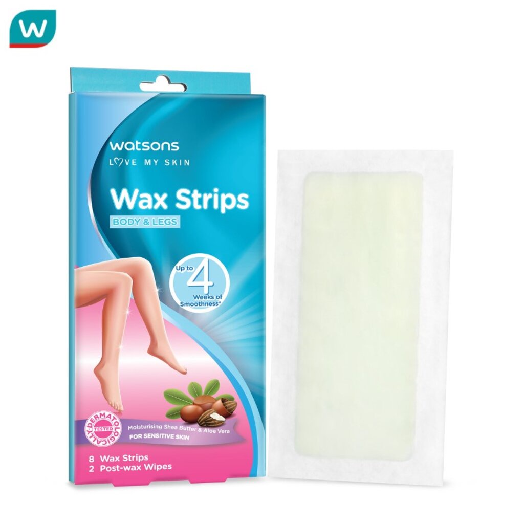 Watsons วัตสัน แวกซ์ สตริปส์ ฟอร์ เซนซิทีฟ สกิน 8แผ่น.