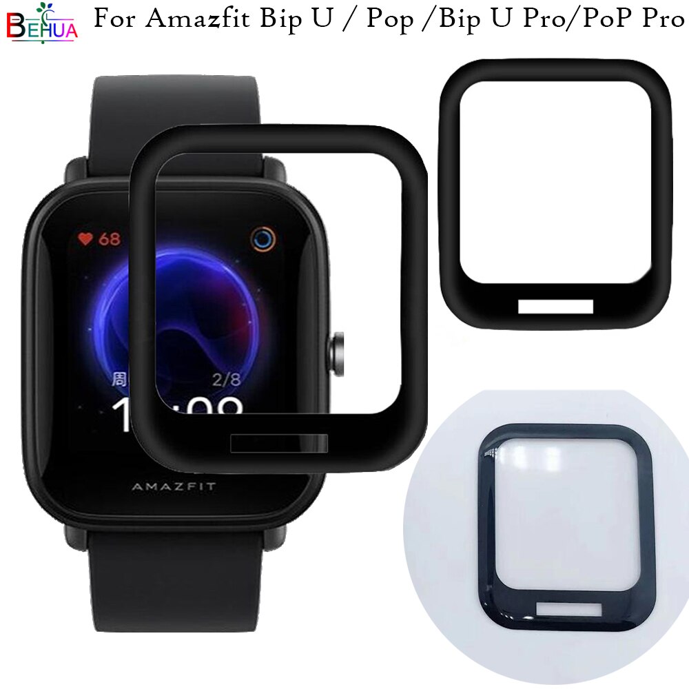 ฟิล์มกันรอยหน้าจอสําหรับ Xiaomi Huami Amazfit Bip U / Pop / Bip U Pro / Pop Pro Smartwatch 3d