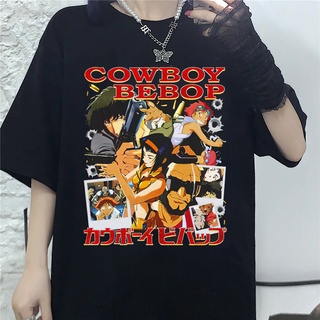 เสื้อยืดแขนสั้นลําลอง พิมพ์ลายกราฟฟิคการ์ตูนญี่ปุ่น มังงะ Jet Faye Bebop สไตล์คาวบอย สําหรับผู้ชาย