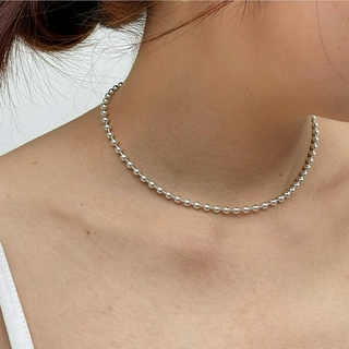 (necklace) : BUBBLE BALL 4MM NECKLACE SILVER925 / สร้อยคอบอลเงินแท้ สร้อยคอเงินแท้ / YOUR WISHLIST