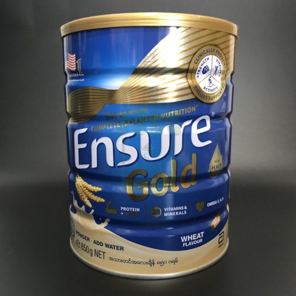 Abbott Ensure Gold Wheat 850g HMB อาหารสูตรครบถ้วน เสริม เอช เอ็ม บี พร้อมวิตามิน แร่ธาตุ และใยอาหาร เอนชัวร์ โกลด์